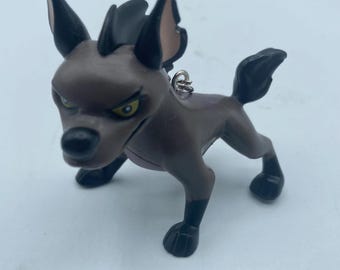 Disney The Lion King Crouching Gray Black Hyena Character Keychain Backpack Zipper Purse Chain 3" Tall Repurposed Toys Figural Figure