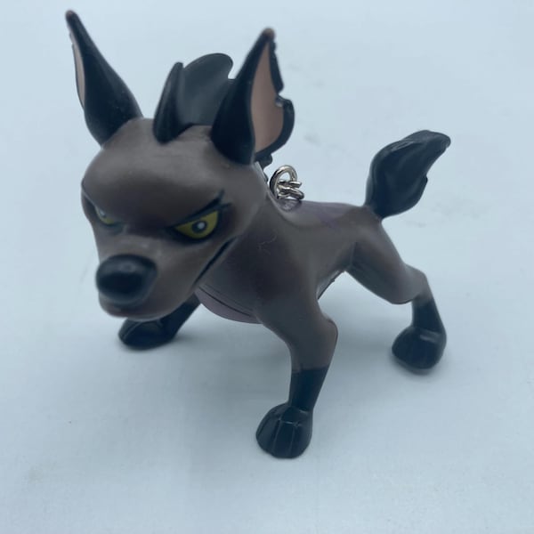 Disney The Lion King Crouching Gray Black Hyena Character Keychain Backpack Zipper Purse Chain 3" Tall Repurposed Toys Figural Figure
