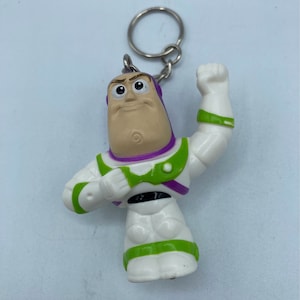 Disney Pixar Toy Story Buzz Lightyear Character Keychain Backpack Zipper Purse Chain 2.5&quot; Repurposed Toys Figural Figure