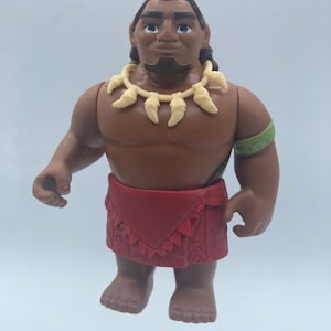 Disney Moana Moana's Dad Padre Llavero Mochila Cremallera Monedero Cadena 3.5 "Alto Juguetes Reutilizados Figura Figural imagen 1