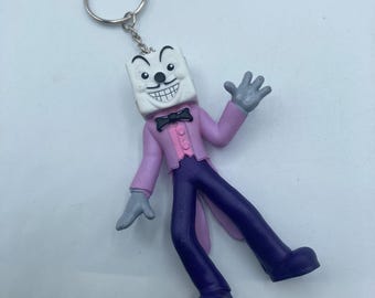 Cuphead King Dice Head Guy Tall Large 4" Tall Character Keychain Backpack Zipper Purse Chain Repurposed Toys Figural Figure