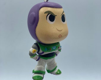 Disney Pixar Toy Story Buzz Lightyear Character Keychain Backpack Zipper Purse Chain 2.5" Tall Repurposed Toys Figural Figure