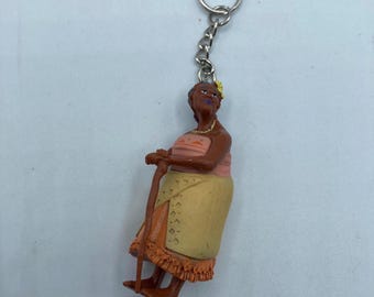 Moana Moana's Grandma Grandmother Character Keychain Backpack Zipper Purse Chain 2.5" Tall Repurposed Toys Figural Figure