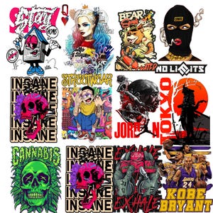255+ Latest Streetwear Bundle |PNG| Tshirt Bundle | T-Shirt Print Design | Hip Hop T-Shirt | Pop Culture | T-Shirt Pod Design