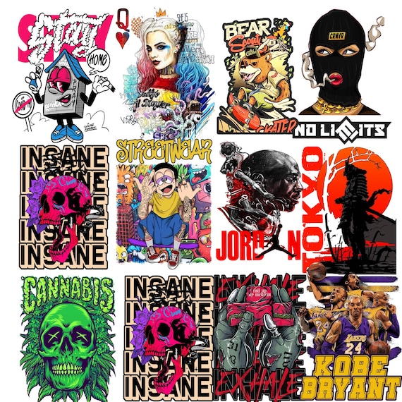 255+ Latest Streetwear Bundle |PNG| Tshirt Bundle | T-Shirt Print Design | Hip Hop T-Shirt | Pop Culture | T-Shirt Pod Design