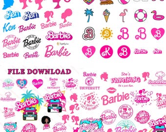 Bar-bie Svg bundle, Pink Logo, Bar-Bie Svg bundle, girls Svg, Svg files for Cricut, Girl Svg, Sticker Clipart, Svg Files, Png Files Clipart