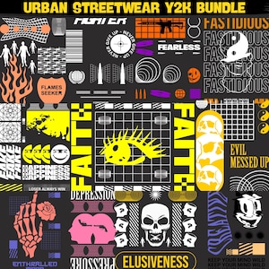 Urban y2k Streetwear Bundle |PNG,AI,SVG| Tshirt Bundle | T-Shirt Print Design | Hip Hop T-Shirt | Pop Culture | T-Shirt Pod Design