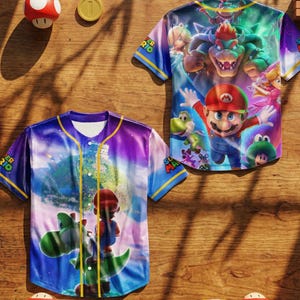 Super Mario Galaxy Baseball Jersey Custom Kids Adult Matching Family Birthday Gift Shirt image 2