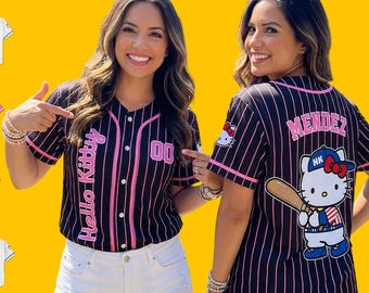 Cat Cartoon Baseball Jersey Adults Kids Custom Name Number All Colors Shirt