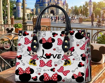 Minnie Mouse Leather Handbag Cartoon Women Shoulder Crossbody Purse Gift