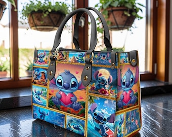 Personalized Disney Blue Monster Leather Handbag, Lilo Stitch Vacation Outfit