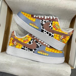 Woody Toy Story Air Force 1 Theme Shoes , Adult /Toddler kids Air Force 1,  Custom AF1 Shoes