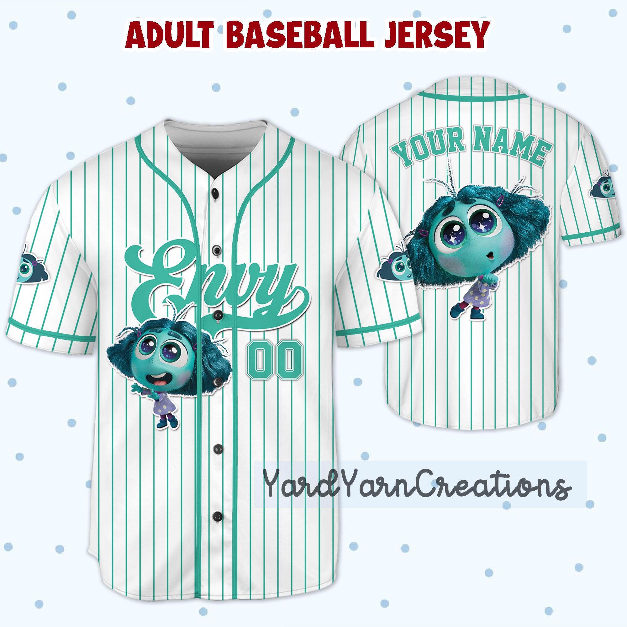 Discover Personalized Envy Baseball Kid Adult Jersey, Disney Cartoon Shirt