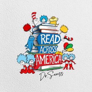Lesen Across America PNG, Lesefelsen Png, glücklicher Lesebuchtag svg, lustige Zeichentrickfigur Png, Katzenhut Png, Buchliebhaber png
