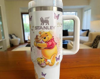 Kubek Kubuś Puchatek 40oz, kubek ze stali nierdzewnej do napojów gorących i zimnych, prezent