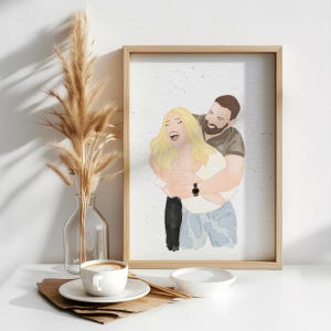 Retrato de acuarela personalizado, regalo de arte digital personalizado, ilustración de acuarela personalizada, regalo de arte digital para seres queridos, familiares y amigos