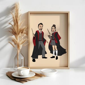Retrato mágico personalizado, retrato de mago personalizado, obra de arte digital mágica, retrato inspirado en magos, retrato de estilo mago a partir de una foto