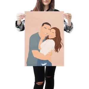 couple portrait, gift for couple, faceless portrait, engagement drawing, boyfriend portrait, family portrait, custom gift, Faceless Gift