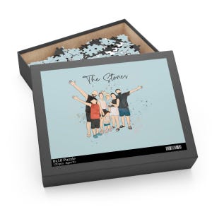 Impresión de rompecabezas personalizada, convierte tus fotos en un rompecabezas personalizado, rompecabezas personalizado, retratos personalizados en acuarela, línea, estilos de dibujos animados