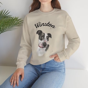 Custom Pet Sweater Using Pet Photo + Name Custom Dog Portrait Sweater Personalized Dog Pullover Dog Sweatshirt Dog Mom Gift Custom Cat Shirt