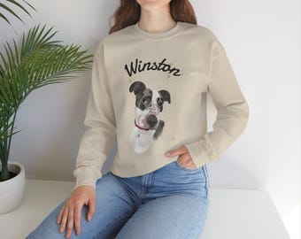 Custom Pet Sweater Using Pet Photo + Name Custom Dog Portrait Sweater Personalized Dog Pullover Dog Sweatshirt Dog Mom Gift Custom Cat Shirt
