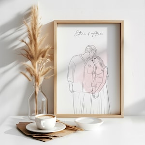 Custom Line Drawing Portrait, Personalized Line Portrait, Modern Digital Wall Art, Custom Minimalist Digital Art, Unique Digital Art Gift
