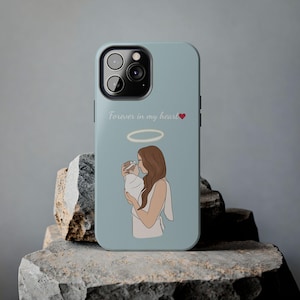 Personalized Memorial Mom & Baby Phone Case – Custom Angel Baby Illustration – Forever in My Heart – Loss Remembrance Gift for Her