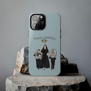 Custom Mom Phone Case – Personalized Mother’s Day Gift – Drawing from Photo – Birthday Gift for Mom – Custom Family Portrait Case