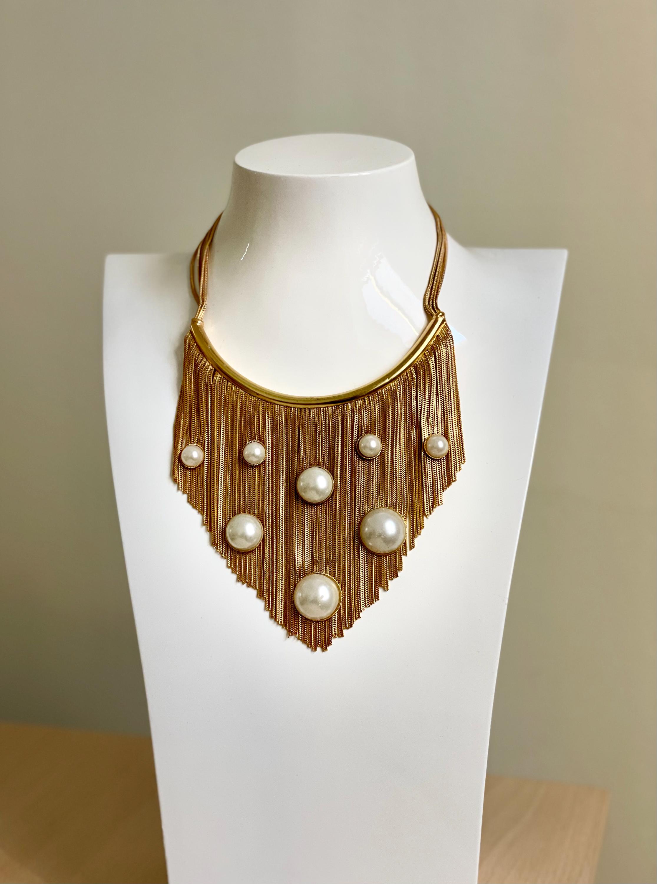 1970's Italy Moschino Metal Glass Choker（1970年代 イタリア