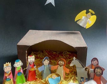 Egg Carton Nativity scene: full instructions (english) with photos