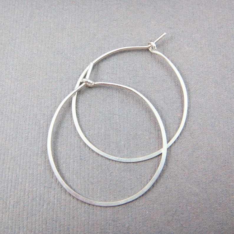 Sterling Silver Hoop Earrings, 1 Inch Hoop Earrings, Handmade Jewelry image 2