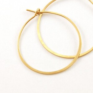 Gold Hoop Earrings, 14k Gold Fill, Handmade Jewelry, 1 Inch Hoops image 4