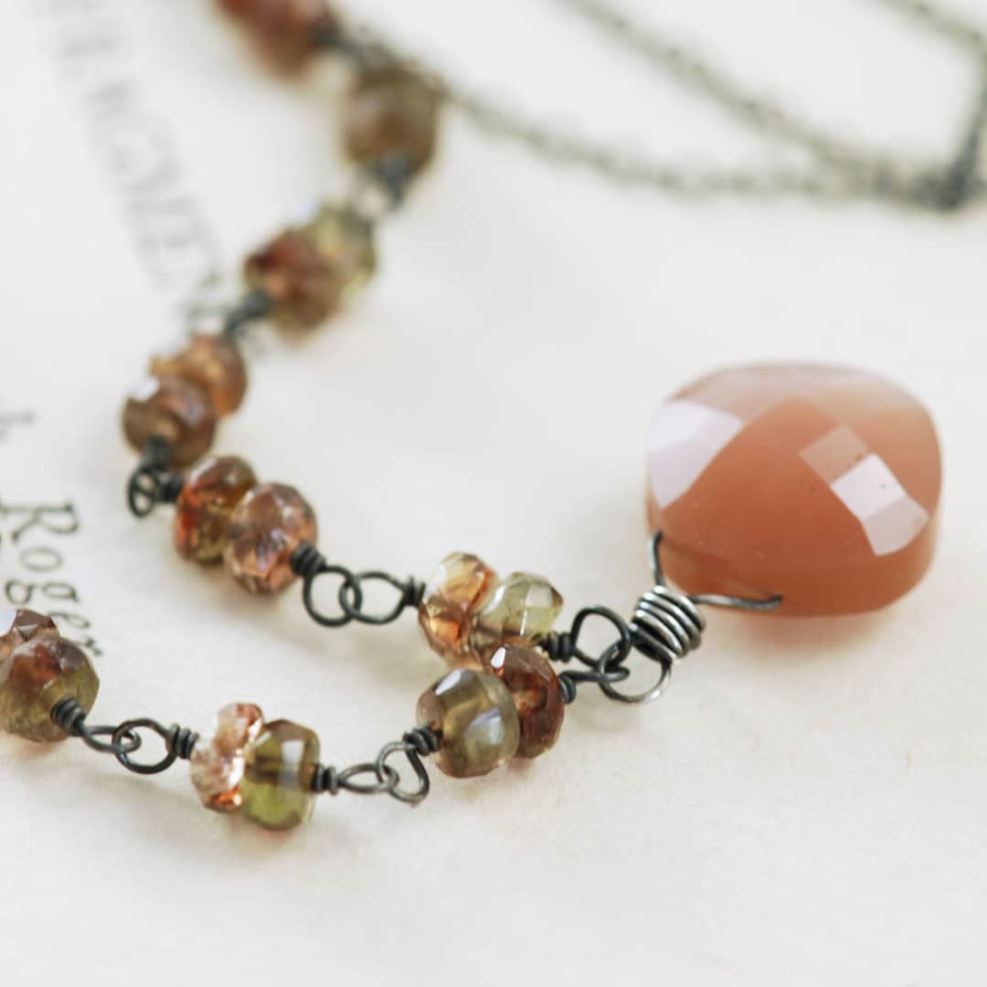 Yochi Marble Coin Necklace in Mocha Horse main image 0