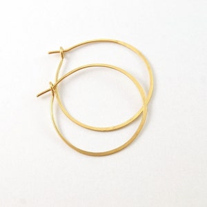 Gold Hoop Earrings, 14k Gold Fill, Handmade Jewelry, 1 Inch Hoops image 3