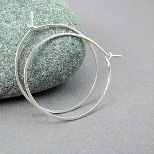 Sterling Silver Hoop Earrings, 1 Inch Hoop Earrings, Handmade Jewelry image 5