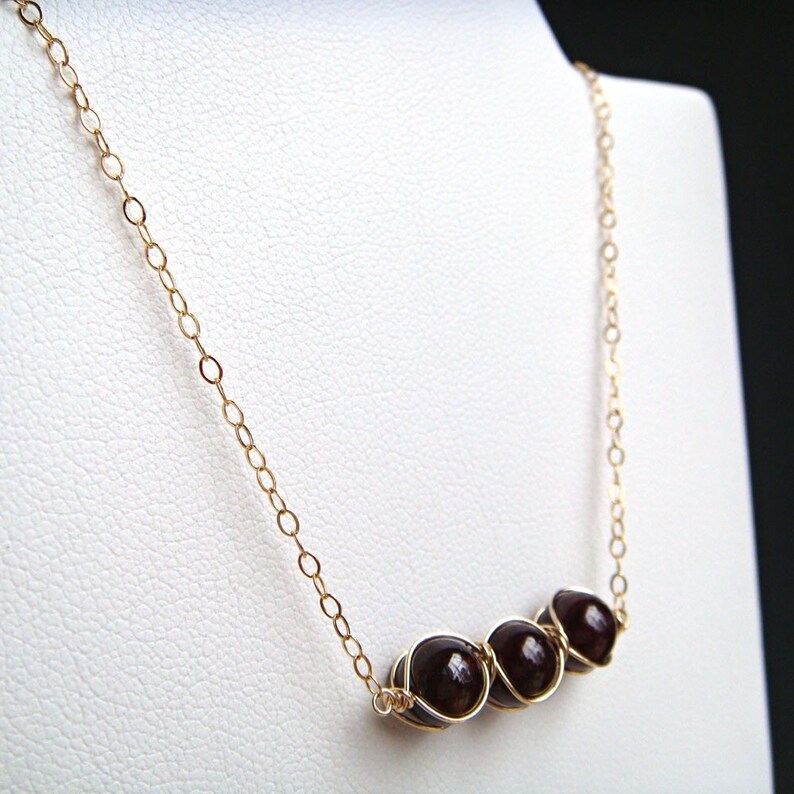 Jewelry January Birthstone Necklace 14K Gold Fill Red Etsy