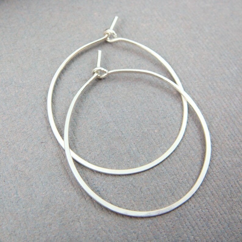 Sterling Silver Hoop Earrings, 1 Inch Hoop Earrings, Handmade Jewelry image 3