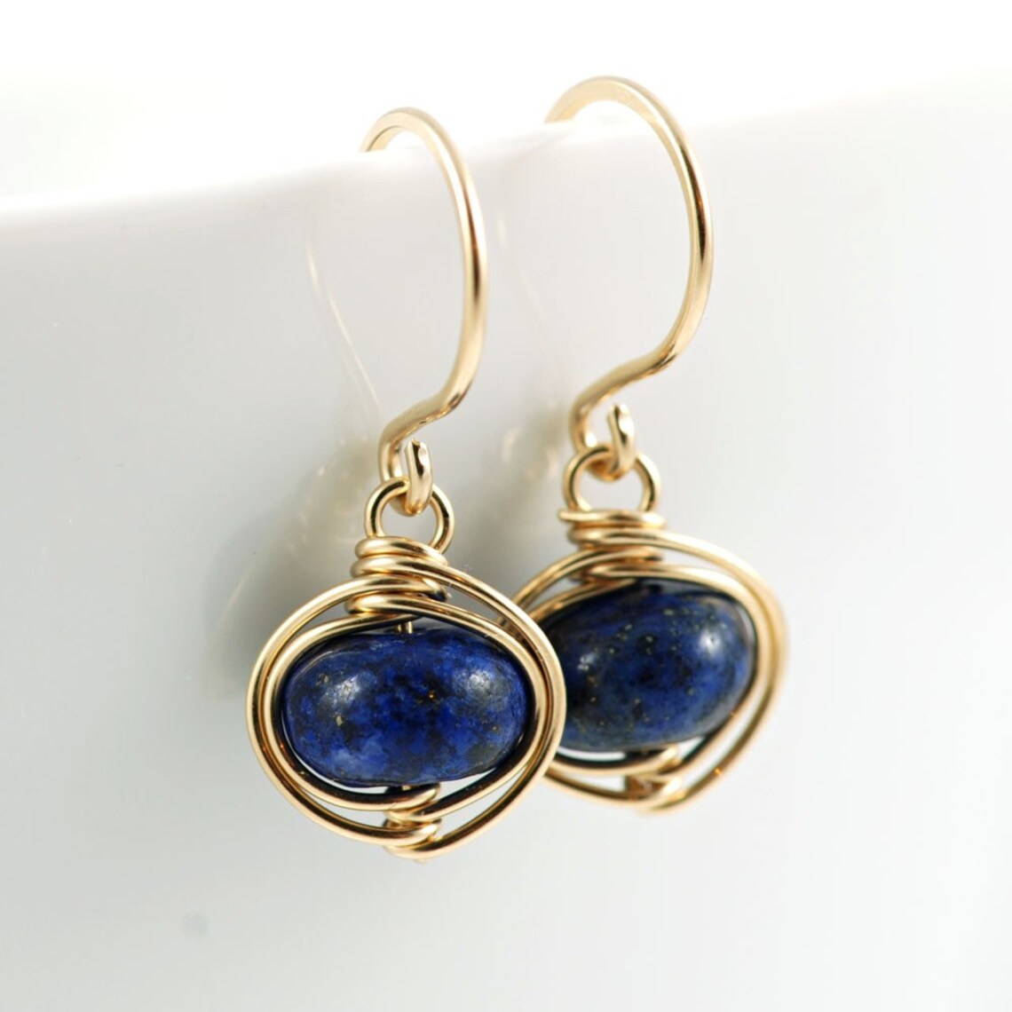 Collins Gold Drop earrings in Blue Lapis main image 1