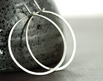 Sterling Silver Hoop Earrings, 1 Inch Hoop Earrings, Handmade Jewelry