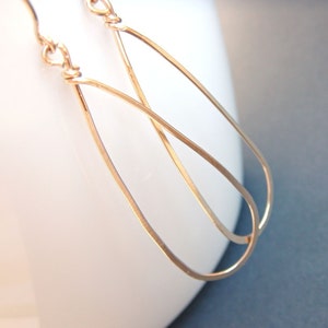 Gold Teardrop Earrings, 14k Gold Fill Hoop Earrings, Handmade Earrings, Metal Jewelry image 5