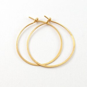 Gold Hoop Earrings, 14k Gold Fill, Handmade Jewelry, 1 Inch Hoops image 2