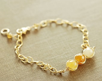 Citrine Birthstone Bracelet in 14k Gold Fill or Sterling Silver, November Birthstone Bracelet, Citrine Jewelry