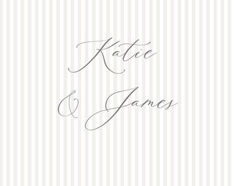 Elegant Striped Wedding Welcome Sign