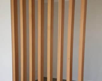 Tabique divisorio de madera / Tabique divisorio de listones de madera / Tabique divisorio de madera decorativo / Divisorio de ambientes de madera
