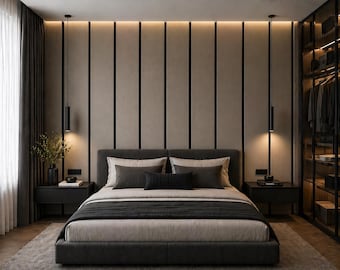 Full Wall Headboard – Extra Large and Tall Wall Panels - Padded Wall Panels, Upholstered Headboard, Any  Size and Designs