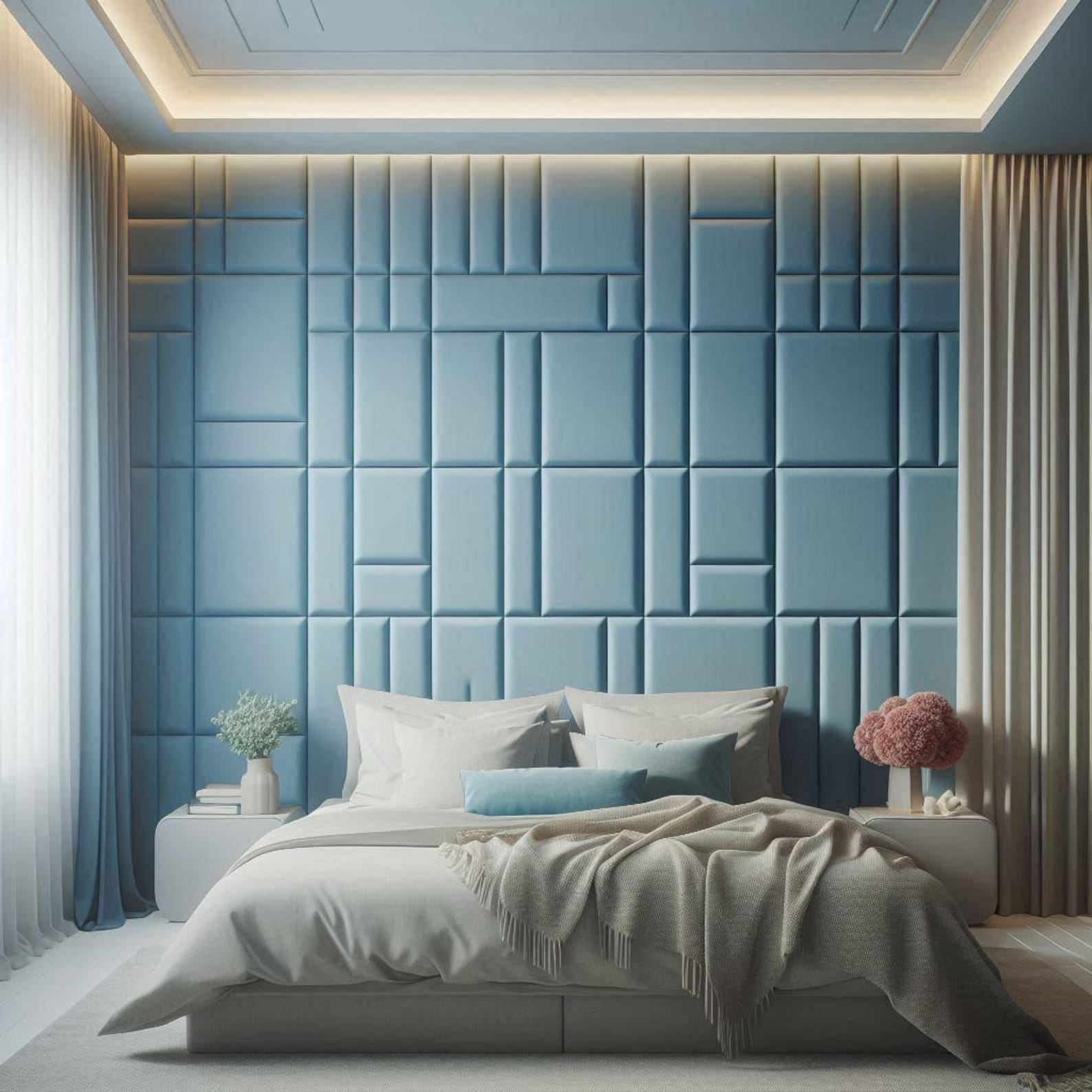 Custom Upholstered Wall Panels Easy Wall-mount Installation, Any Size ...