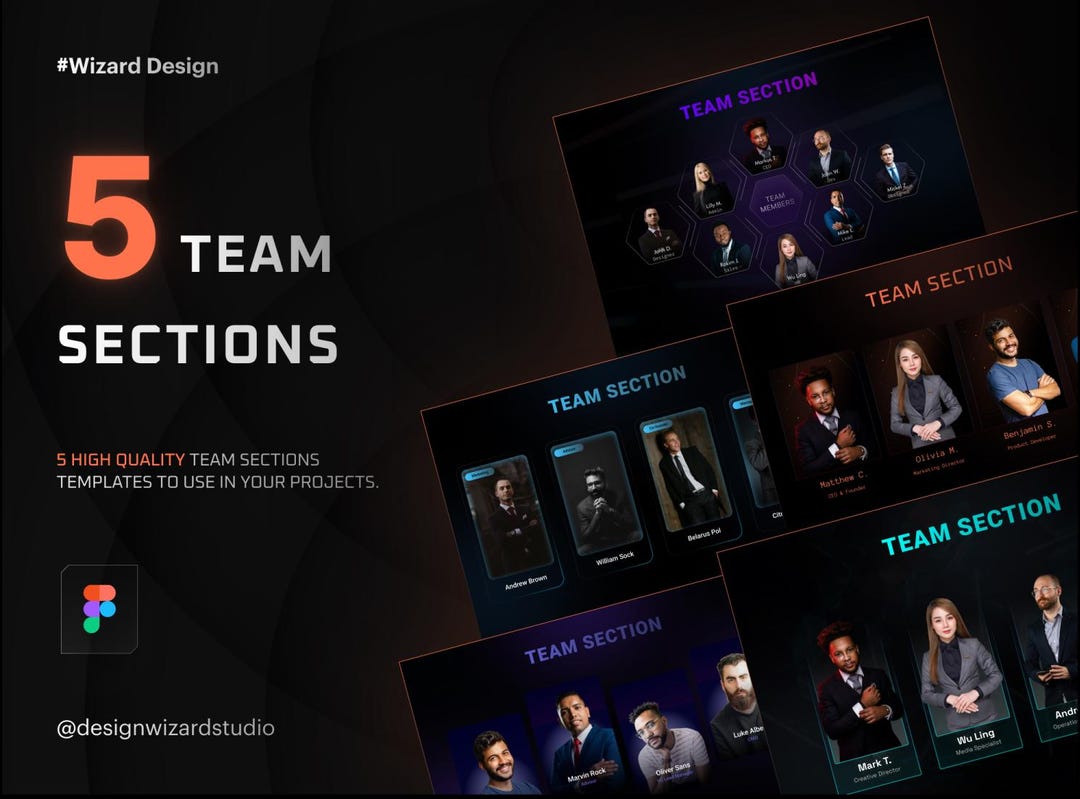 Section Label Ui Team Sections UI Kit Template - Etsy Canada