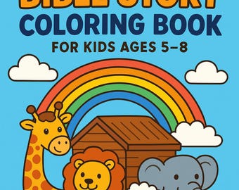 Kids Coloring Book Bundle | Bible Stories, Animals & Nature | Busy Moms Quiet Time Tool (PDF)