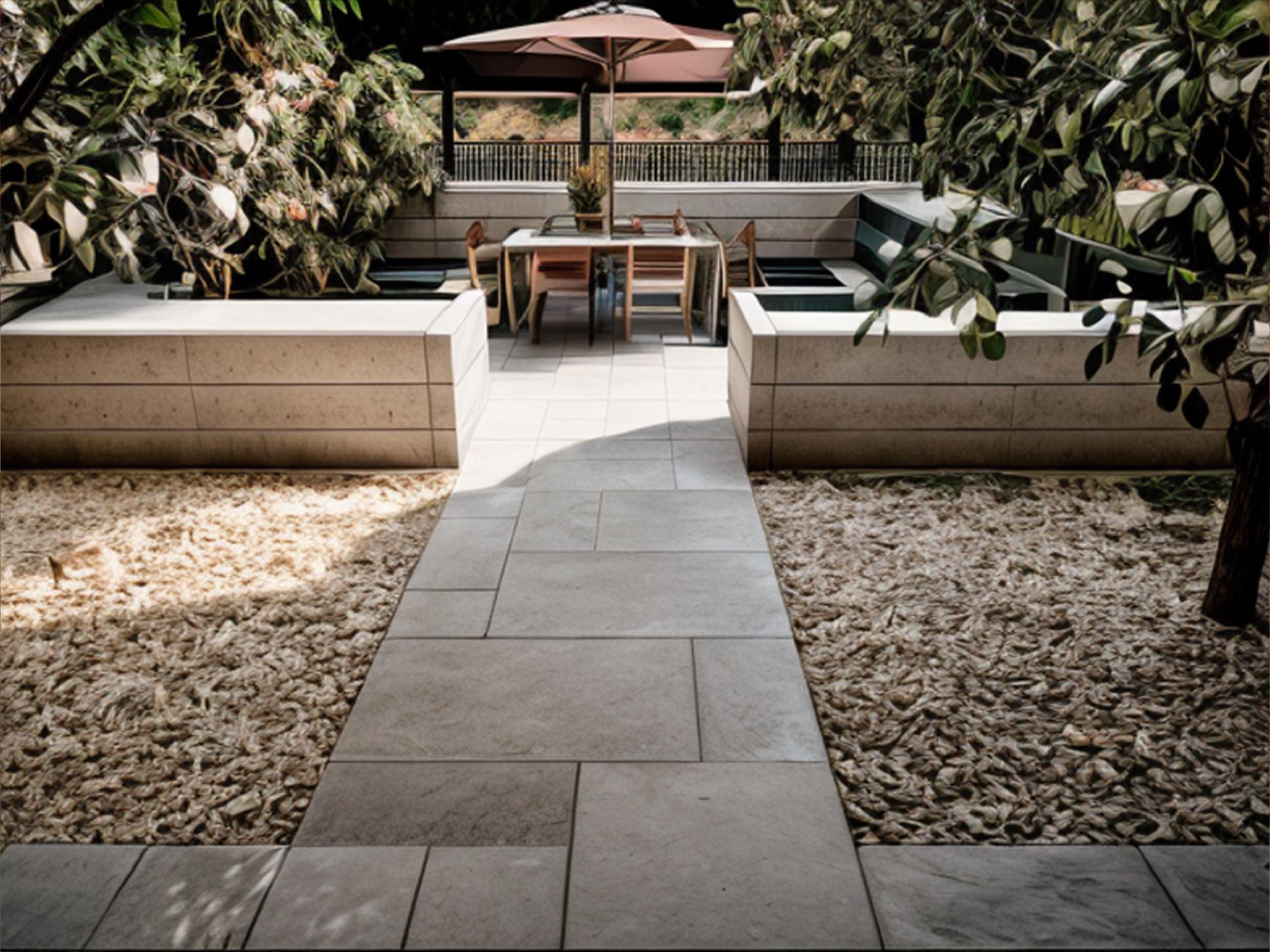 Garden Landscape Design Plan - 67 SQM - Paving, Trees, Planter Boxes, Gravel
