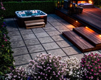 Landscape Garden Design Plan - 105 SQM - Paving, Decking, Grass, Flowers, Shrubs